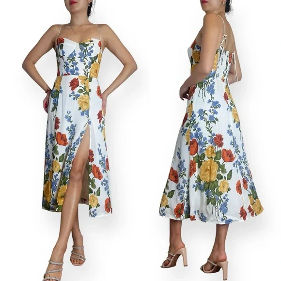 Reformation Juliette Formosa Floral Print Midi Dress Size 4 - Picture 11 of 16